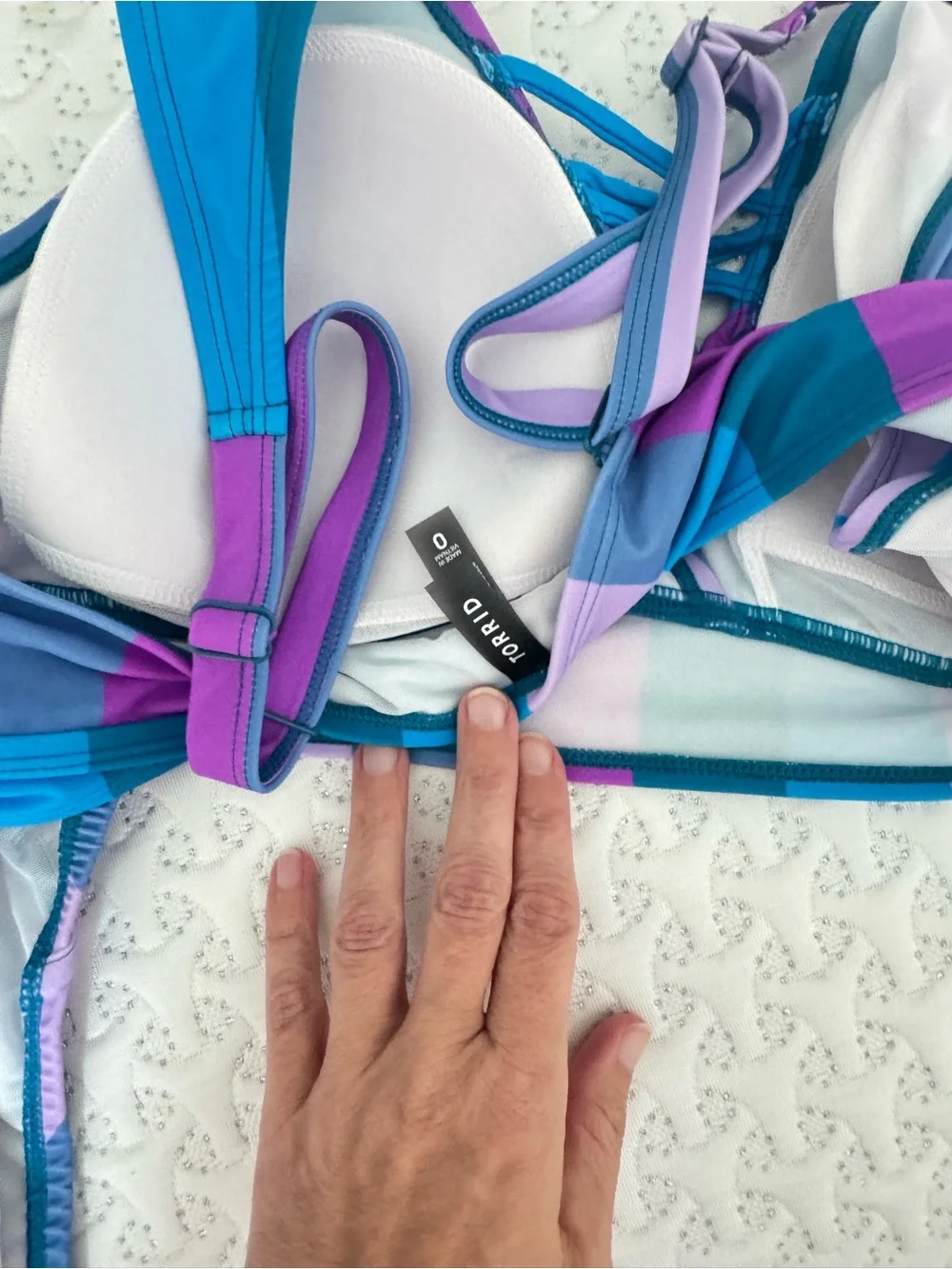 torrid Blue & Purple Striped Plus-Size Crisscross Bikini Set - Picture 4 of 6
